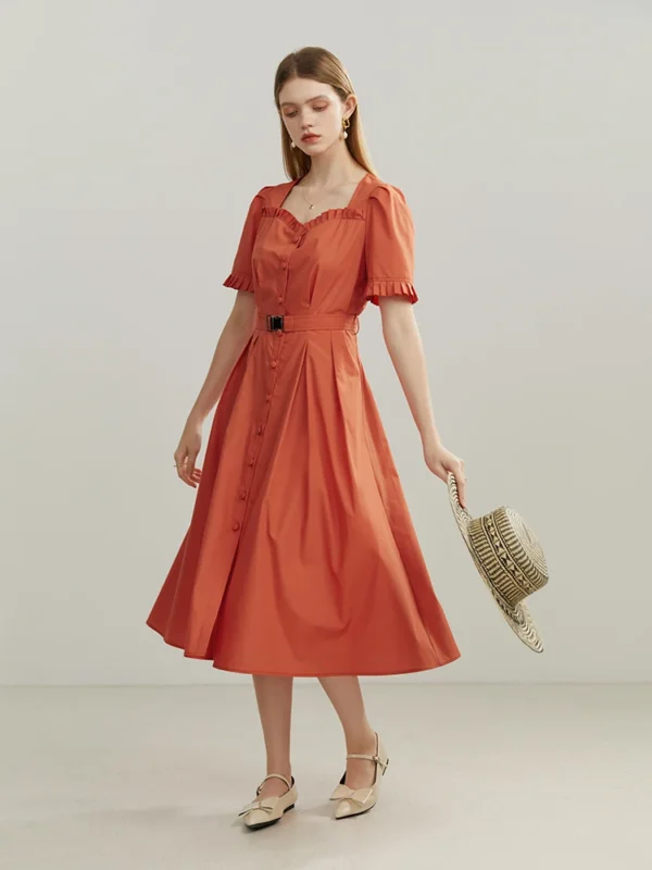 Robe de Soirée Couleur Terracotta