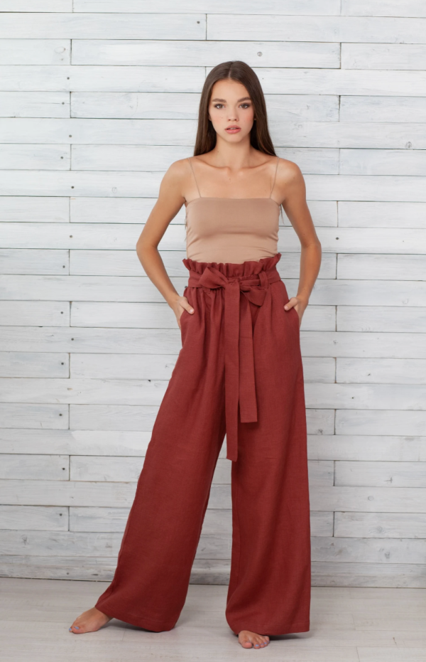 Pantalon Fluide Femme Terracotta - Ma boutique