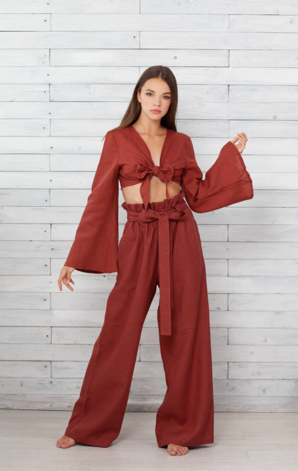 Pantalon Fluide Femme Terracotta - Ma boutique