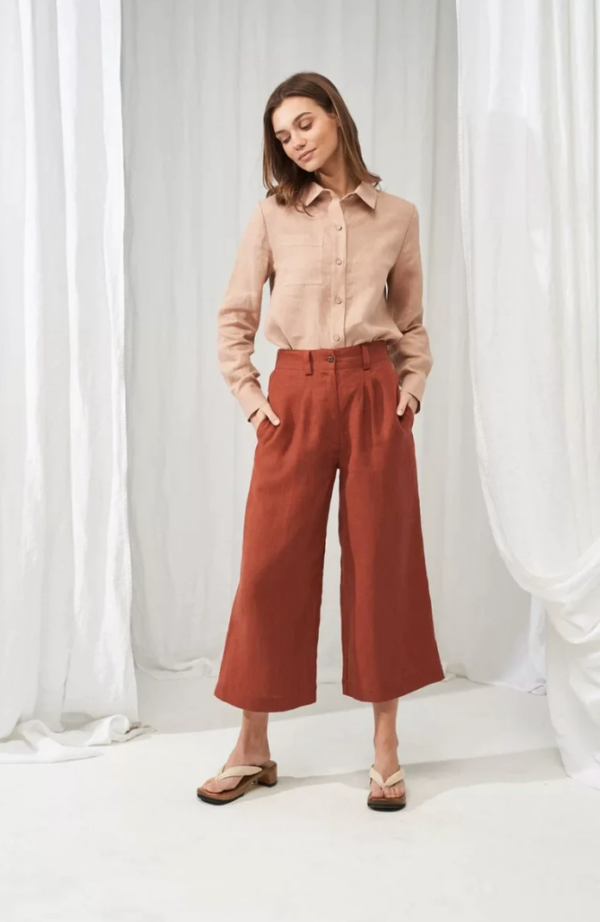 Pantalon Large pour Femme Terracotta - Ma boutique