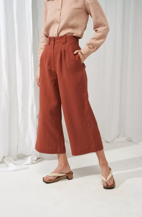 Pantalon Large pour Femme Terracotta - Ma boutique