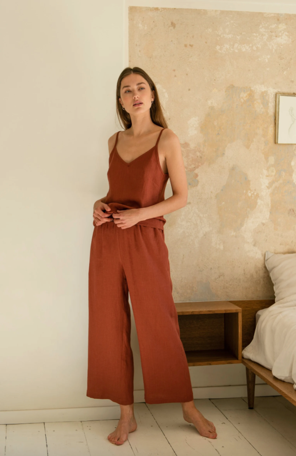 Pantalon Taille Haute Terracotta - Ma boutique