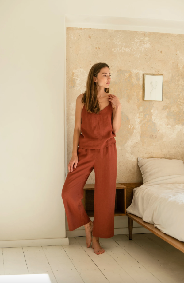 Pantalon Taille Haute Terracotta - Ma boutique