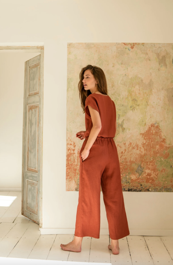 Pantalon Taille Haute Terracotta - Ma boutique