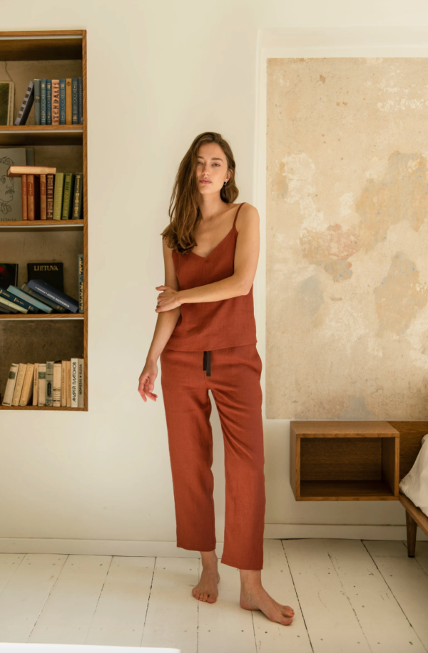 Pantalon en Lin Terracotta - Ma boutique