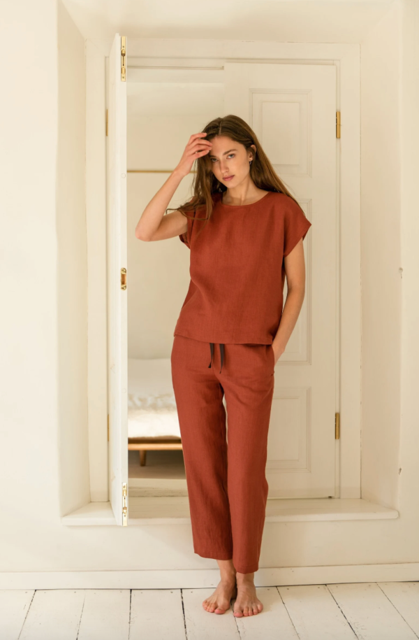 Pantalon en Lin Terracotta - Ma boutique