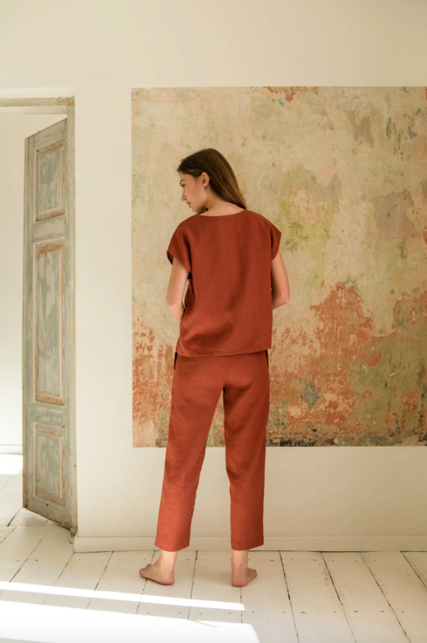 Pantalon en Lin Terracotta - Ma boutique