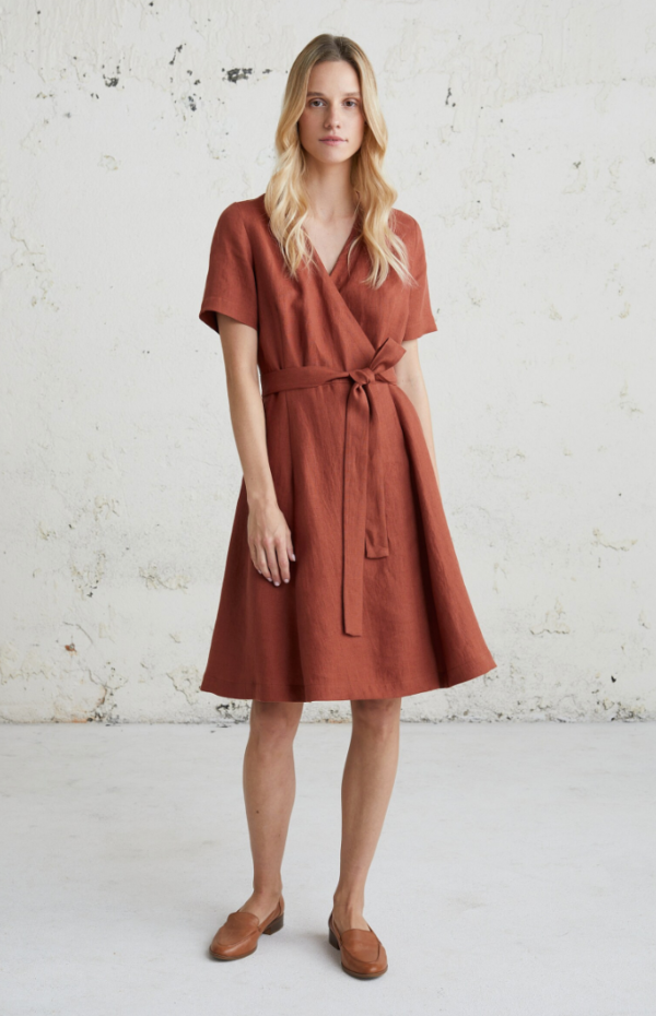 Robe Terracotta à Manche Longue - Ma boutique