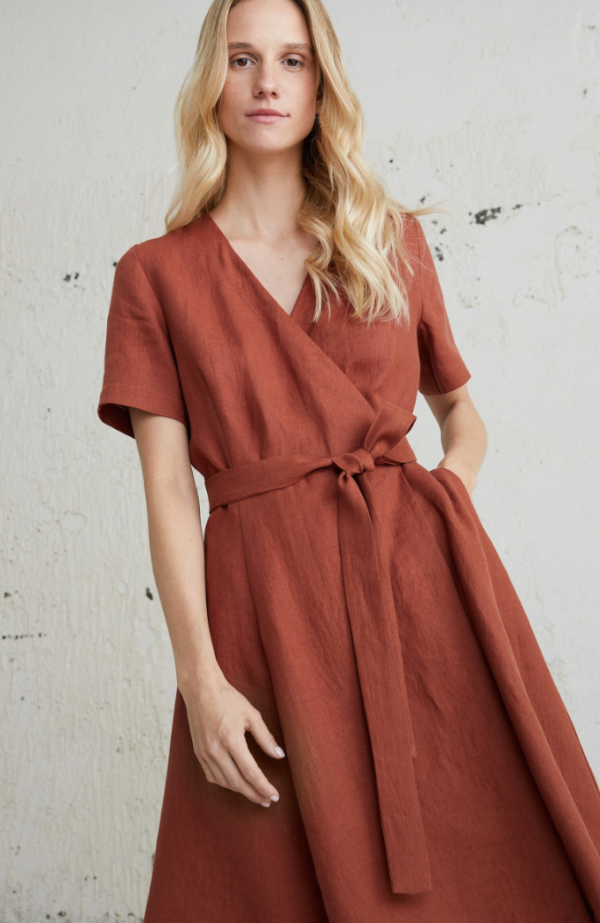 Robe Terracotta à Manche Longue - Ma boutique