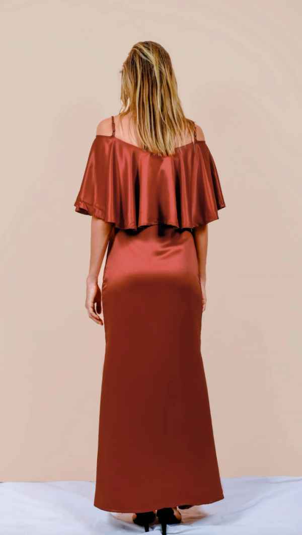 Robe en Satin Terracotta - Ma boutique